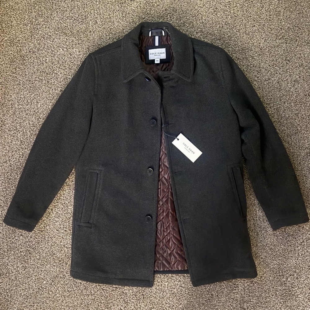 Cole Haan Men's Charcoal Car Coat